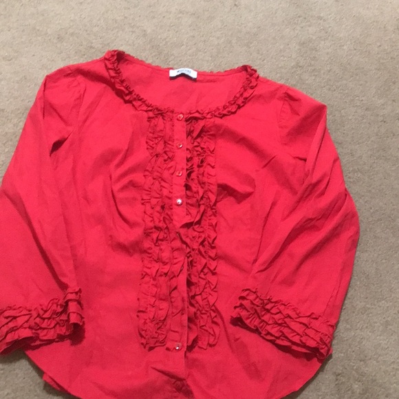 🌸NEW🌸 Moschino Cheap and Chic Vintage Ruffle Button Down Top/Cardigan - Picture 1 of 15